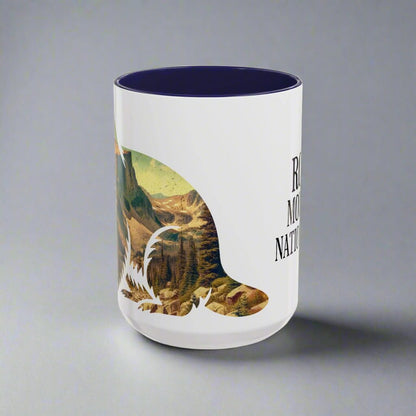 Rocky Mountain National Park marmot colored coffee mug design detail or product variation