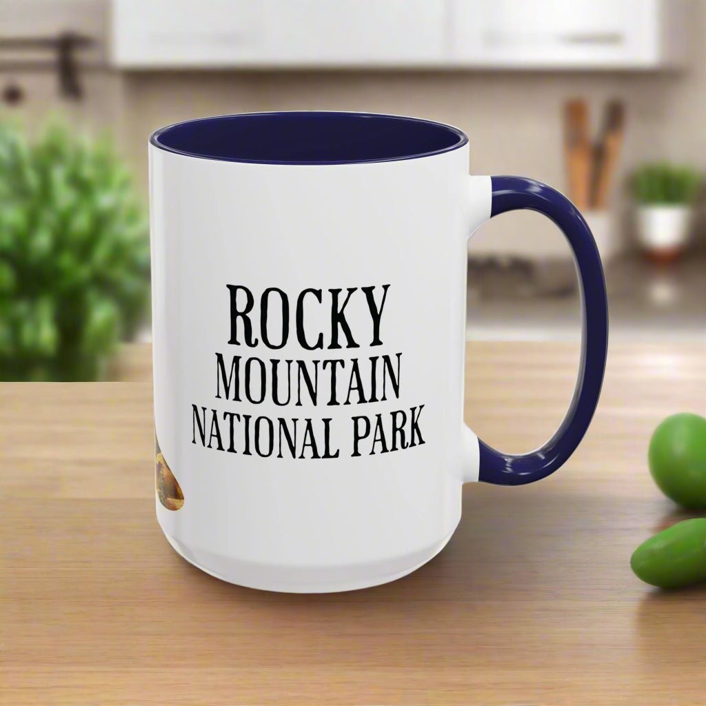 Rocky Mountain National Park marmot colored coffee mug alternate product angle