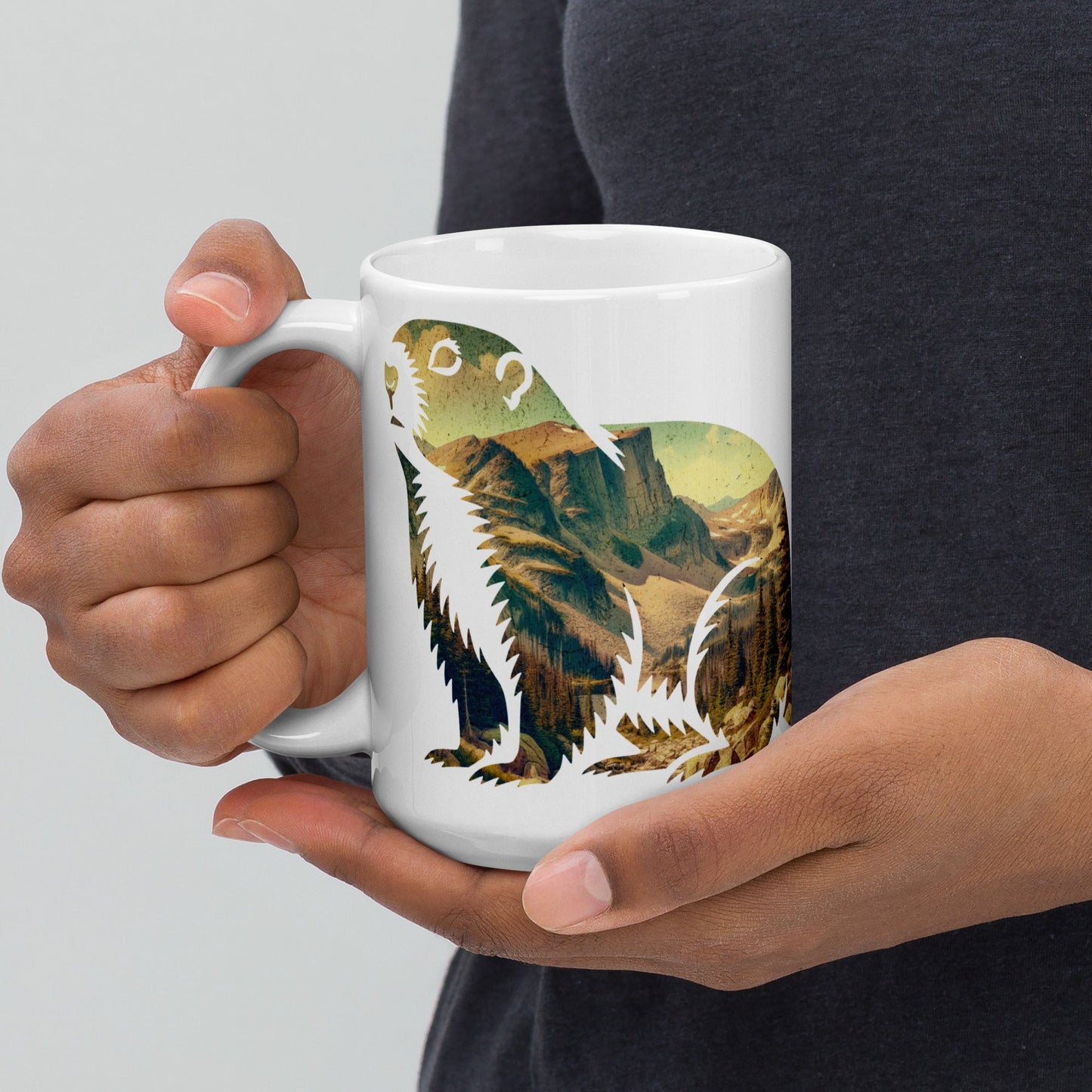 Rocky Mountain Park marmot mug design detail or product variation