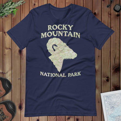 Rocky Mountain national park topo t-shirt alternate apparel color or product angle