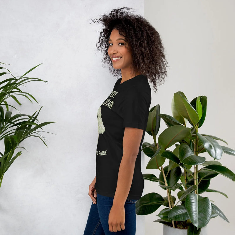Rocky Mountain national park topo t-shirt detail or alternate product view