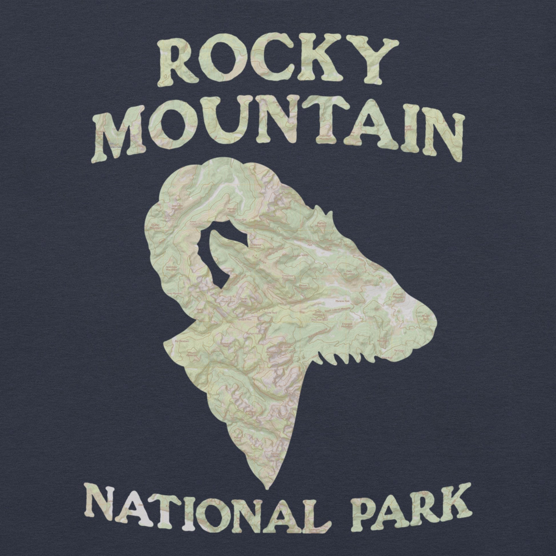 Rocky Mountain national park topo t-shirt alternate apparel color or product angle