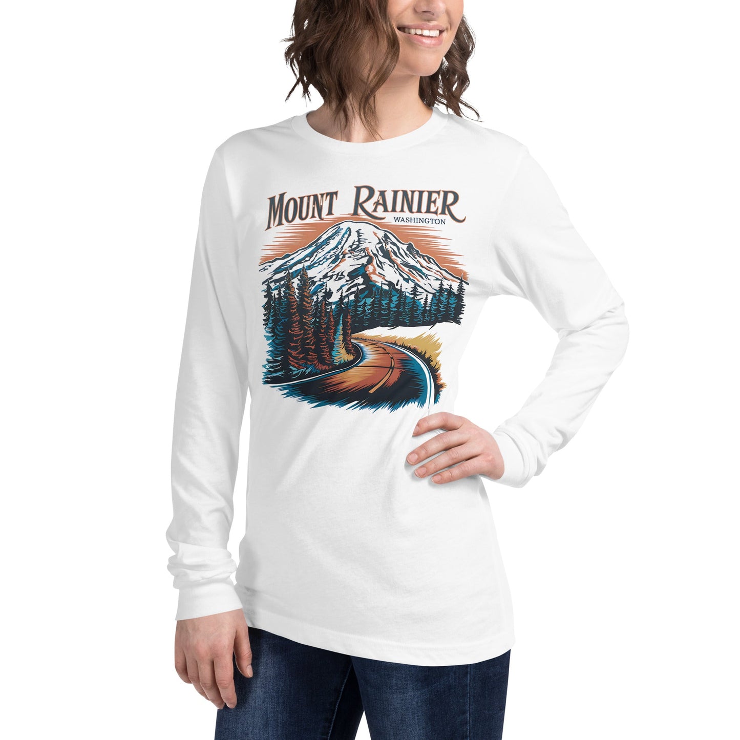 Rolling Through Rainier Long Sleeve Tee - Parks ApparelLong - sleeve