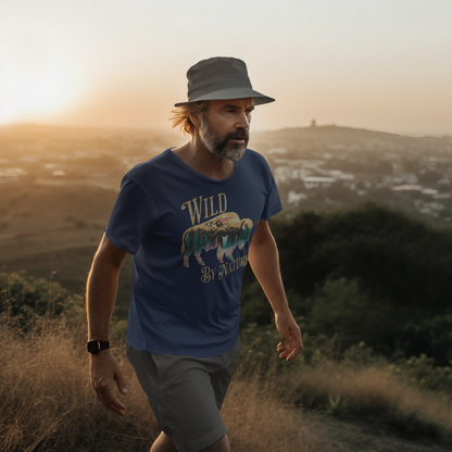 Wild By Nature Unisex Fit Soft T- Shirt Scenic Buffalo Tee T-Shirt Printify