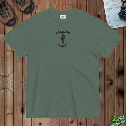 Saguaro National Park premium embroidered t-shirt detail or alternate product view
