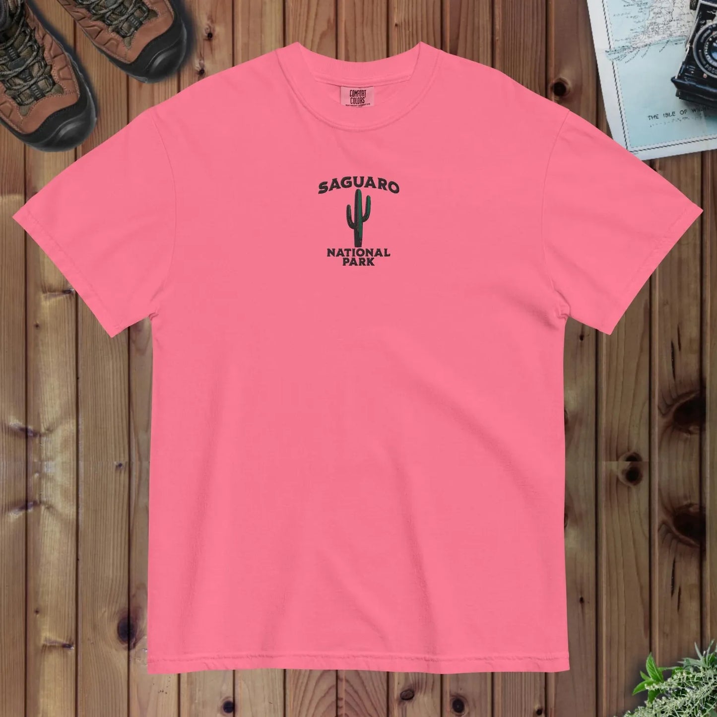 Saguaro National Park premium embroidered t-shirt detail or alternate product view