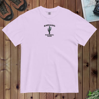 Saguaro National Park premium embroidered t-shirt shown in lifestyle or modeled setting