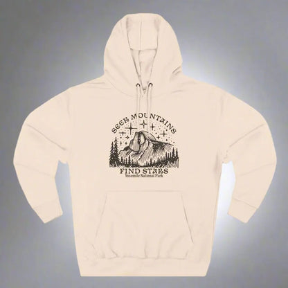 Seek Mountains Find Stars Yosemite National Park Fleece Hoodie - Parks ApparelHoodie