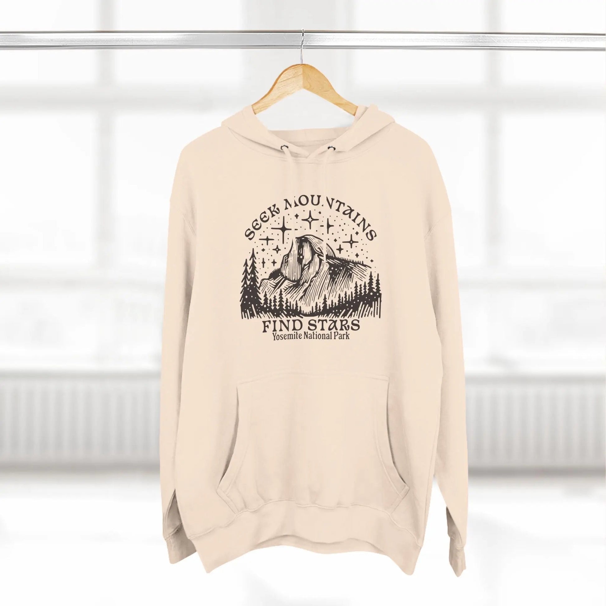 Seek Mountains Find Stars Yosemite National Park Fleece Hoodie - Parks ApparelHoodie