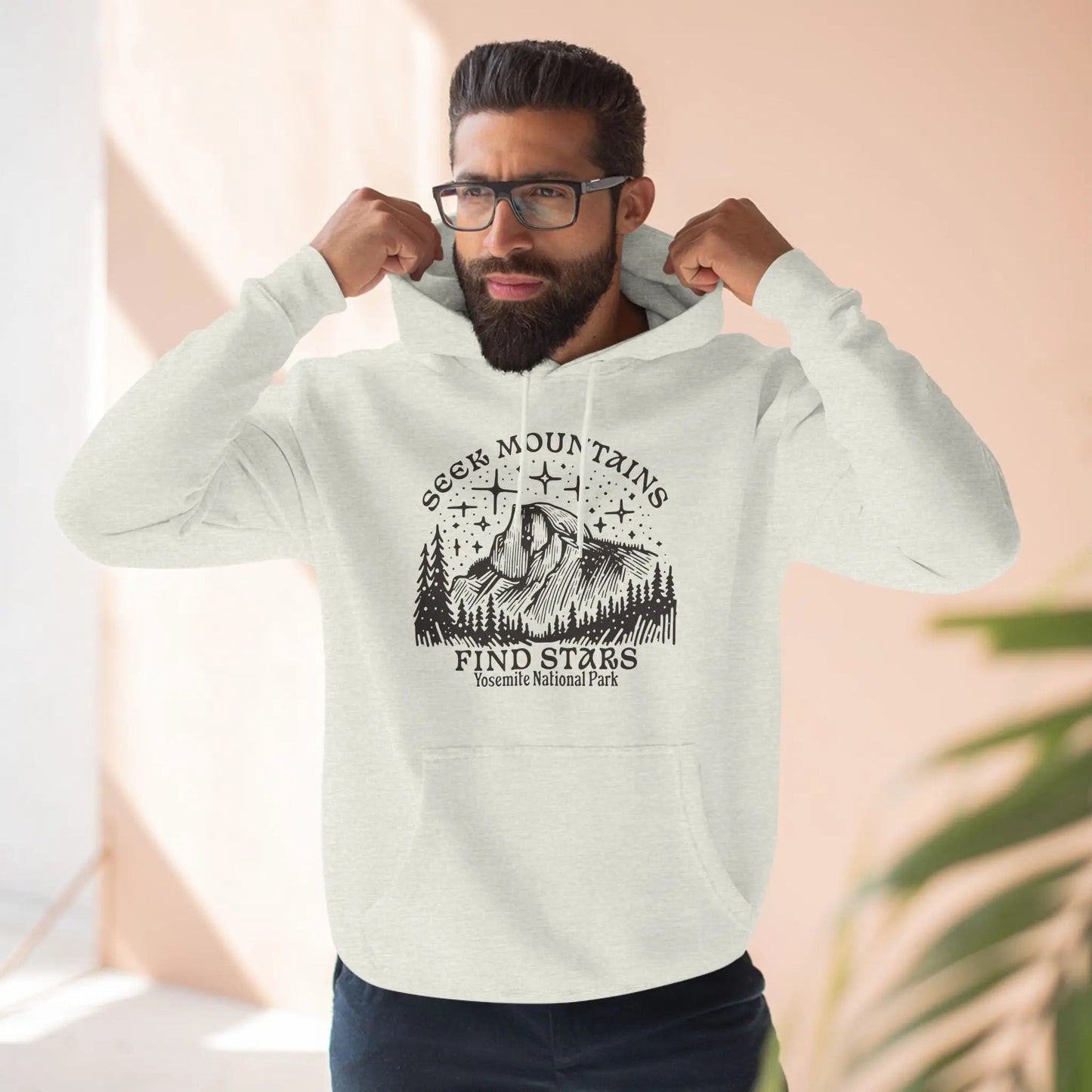 Seek Mountains Find Stars Yosemite National Park Fleece Hoodie - Parks ApparelHoodie