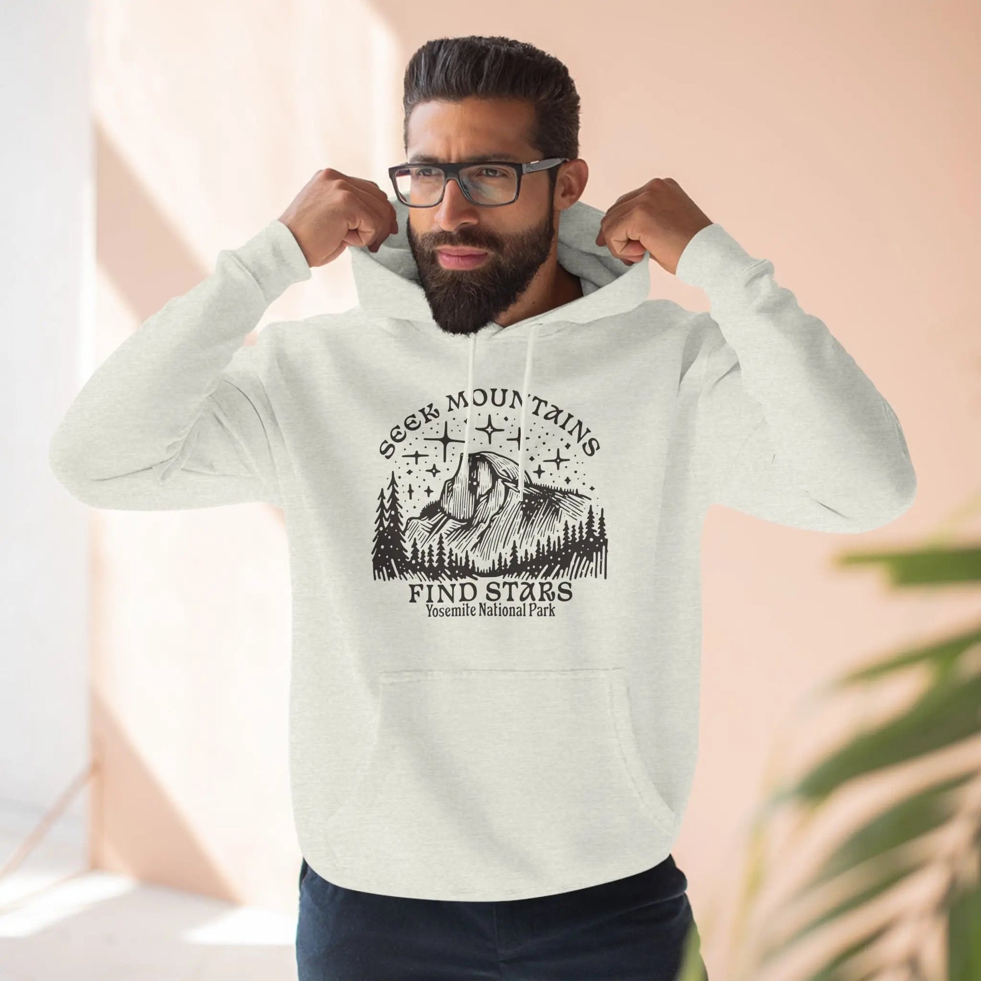 Seek Mountains Find Stars Yosemite National Park Fleece Hoodie - Parks ApparelHoodie