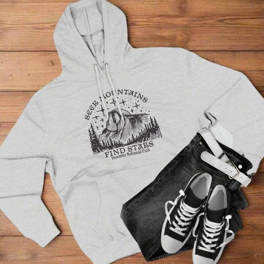 Seek Mountains Find Stars Yosemite National Park Fleece Hoodie - Parks ApparelHoodie