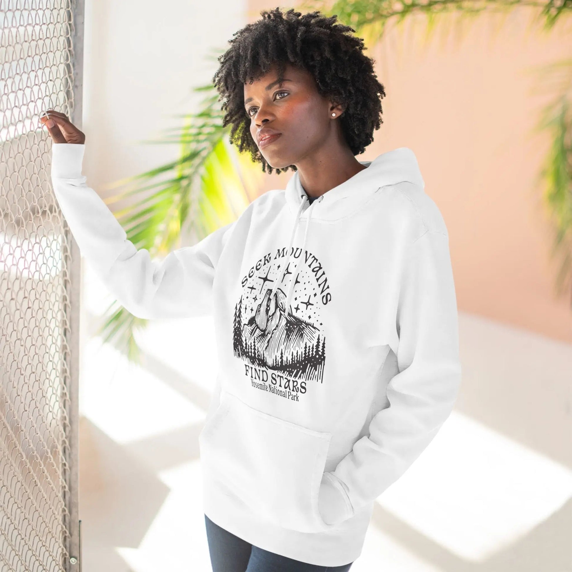 Seek Mountains Find Stars Yosemite National Park Fleece Hoodie - Parks ApparelHoodie