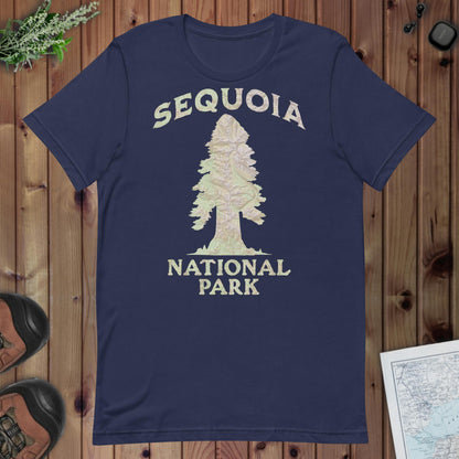 Sequoia Big Tree national park topo t-shirt alternate apparel color or product angle