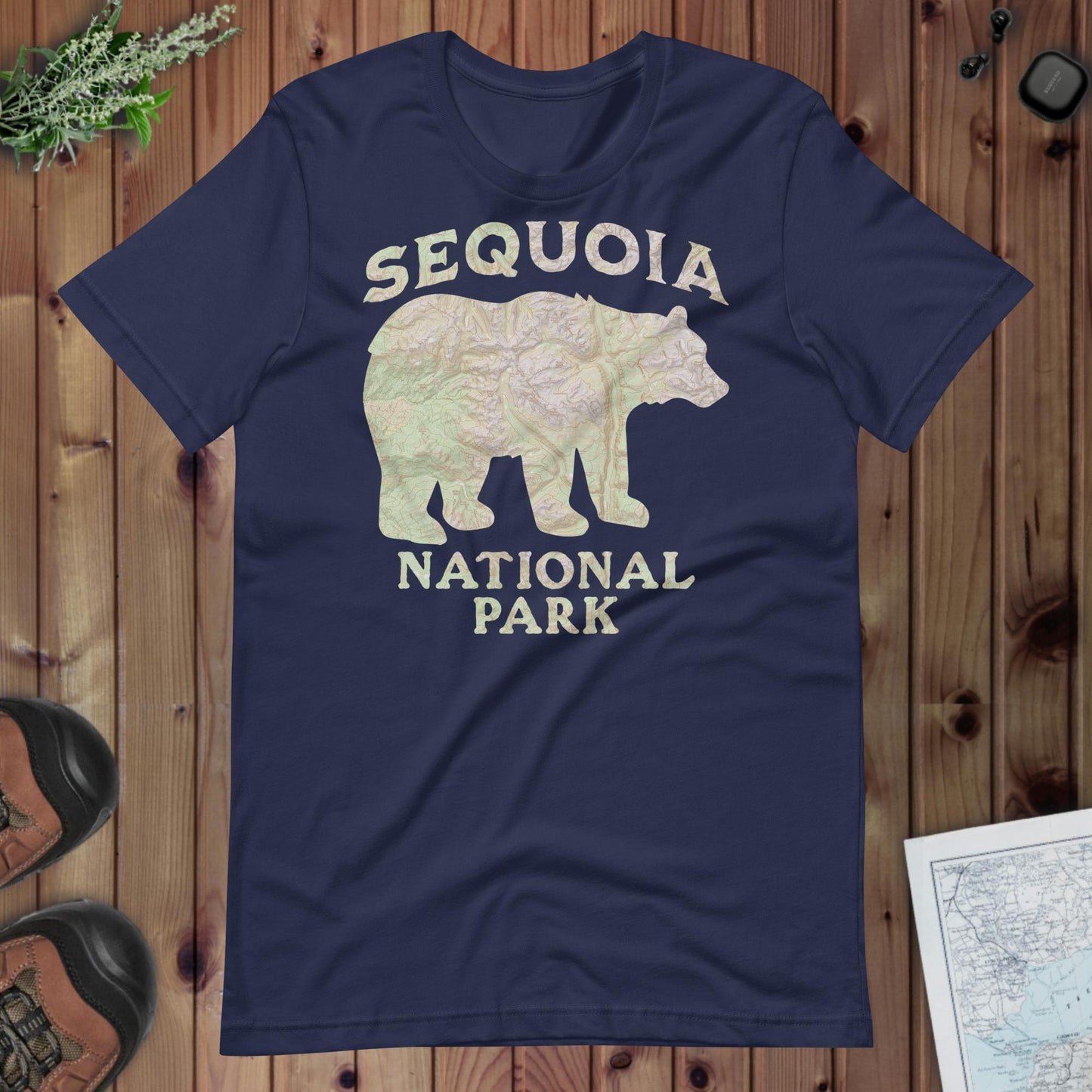 Sequoia Black Bear national park topo t-shirt alternate apparel color or product angle