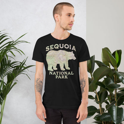 Sequoia Black Bear national park topo t-shirt detail or alternate product view