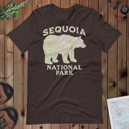 Sequoia Black Bear national park topo t-shirt detail or alternate product view