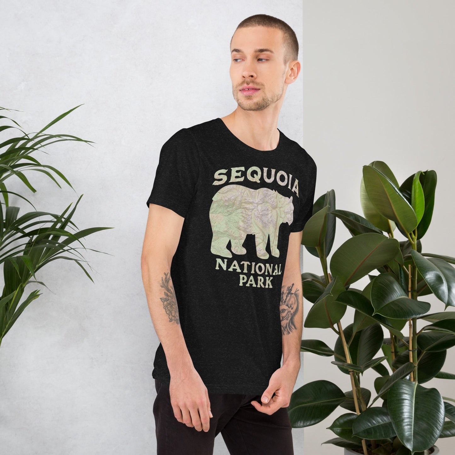 Sequoia Black Bear national park topo t-shirt alternate apparel color or product angle