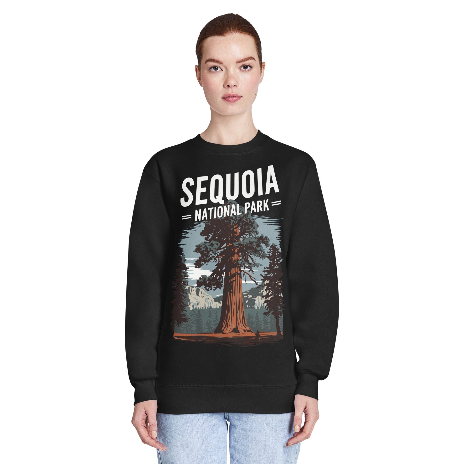 Sequoia crewneck sweatshirt shown in lifestyle or modeled setting