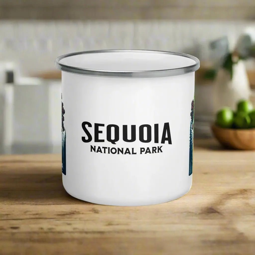 Sequoia National Park durable enamel camp mug showing design detail or product variation