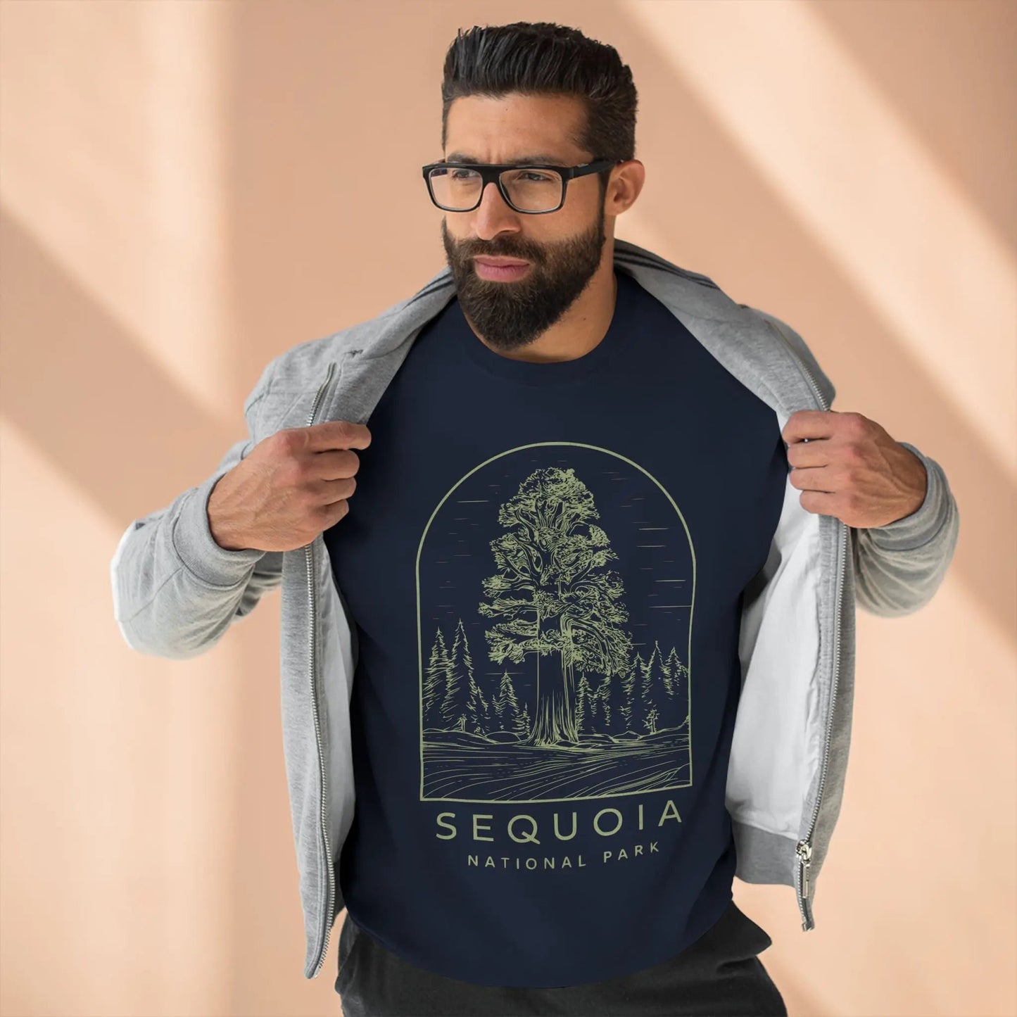 Sequoia National Park crewneck sweatshirt shown in lifestyle or modeled setting