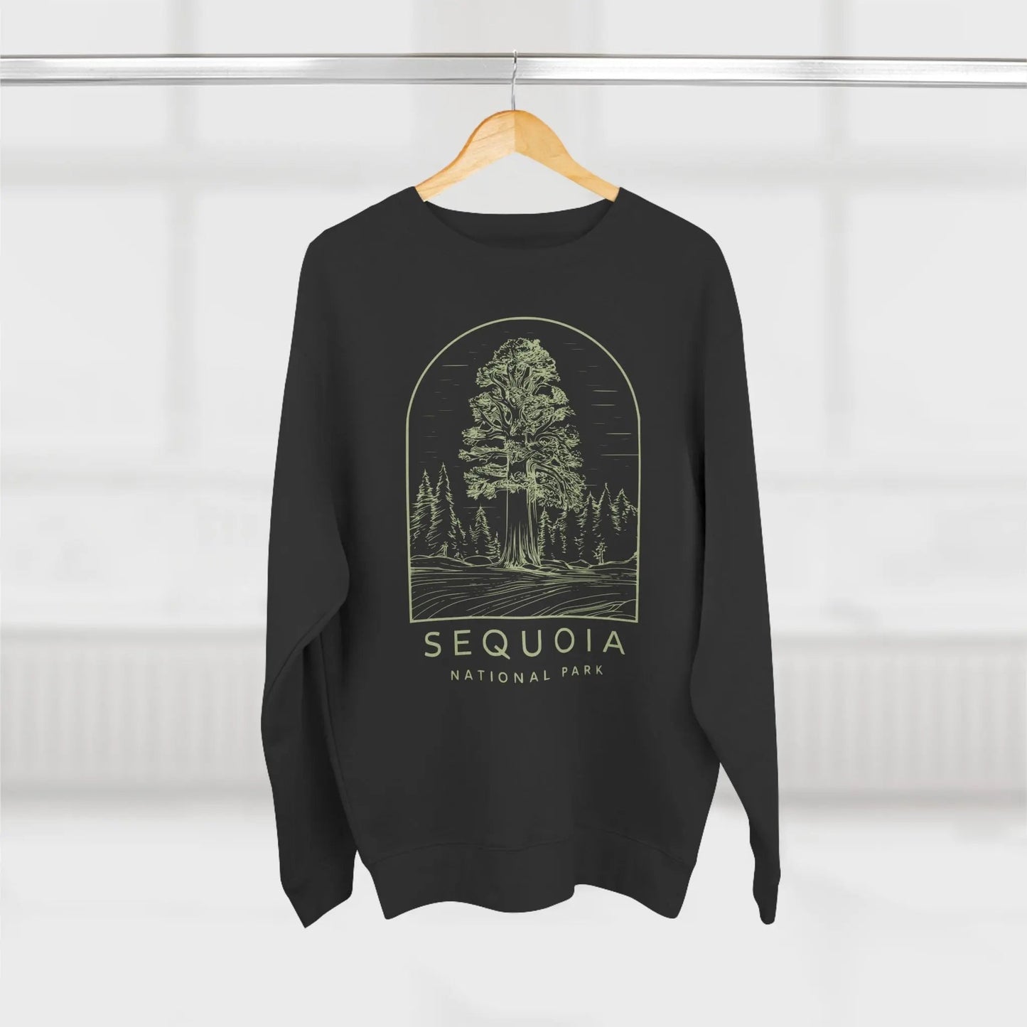 Sequoia National Park crewneck sweatshirt shown in lifestyle or modeled setting