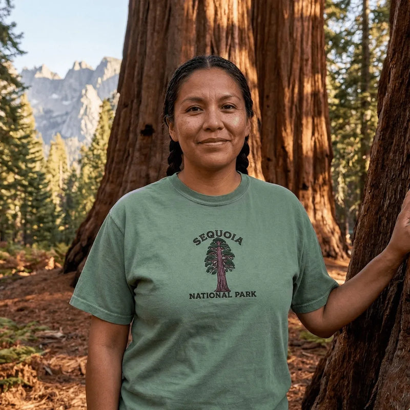 Sequoia National Park premium embroidered t-shirt alternate apparel color or product angle