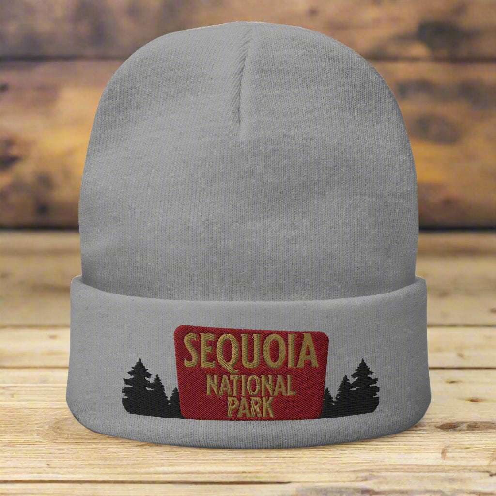 Sequoia National Park sign embroidered beanie primary product view