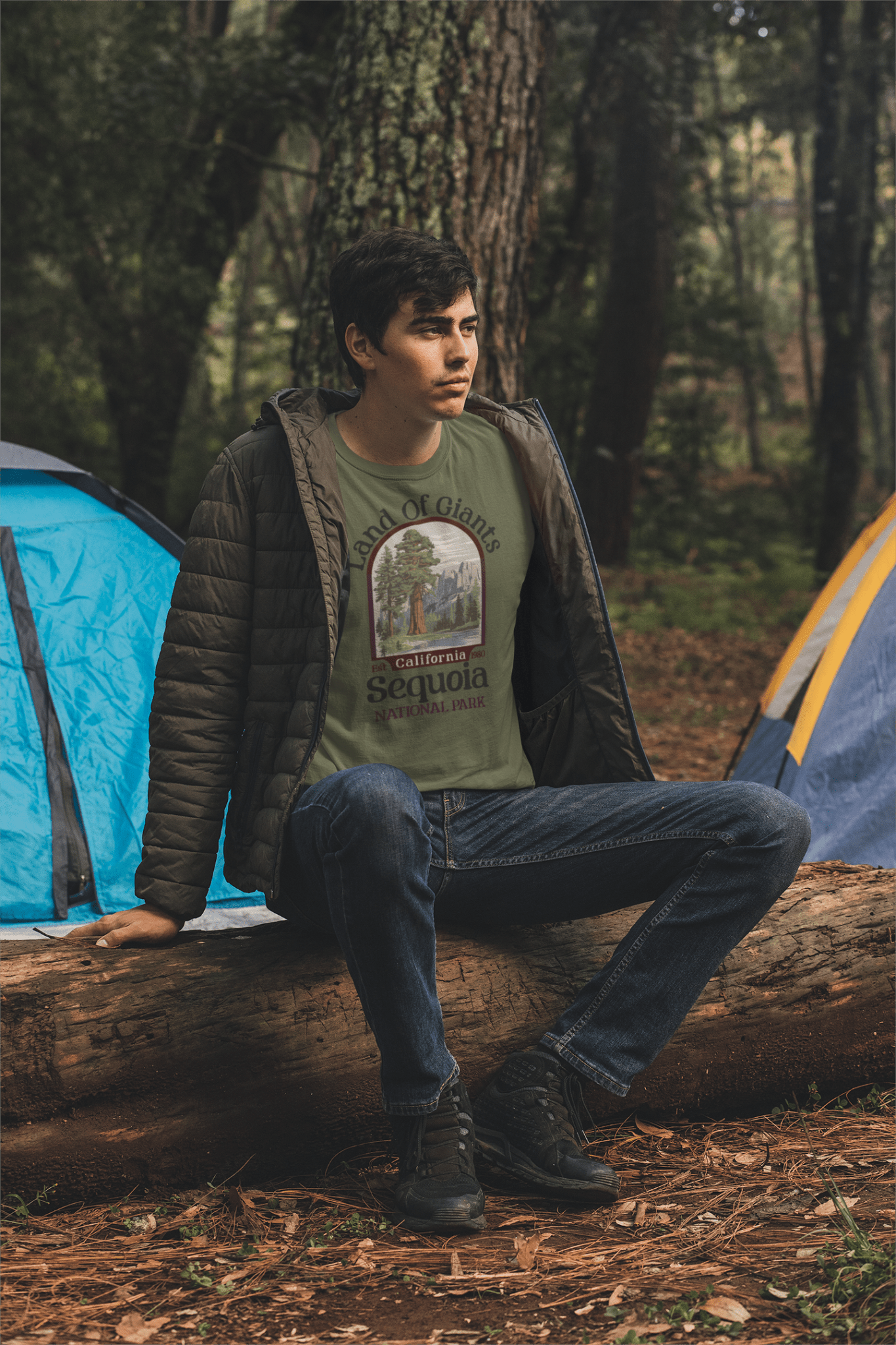 Sequoia National Park Land of Giants graphic t-shirt shown from alternate product angle
