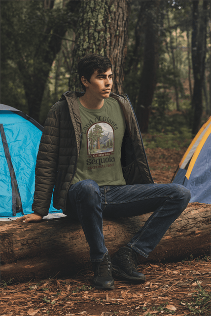 Sequoia National Park Land of Giants graphic t-shirt shown from alternate product angle