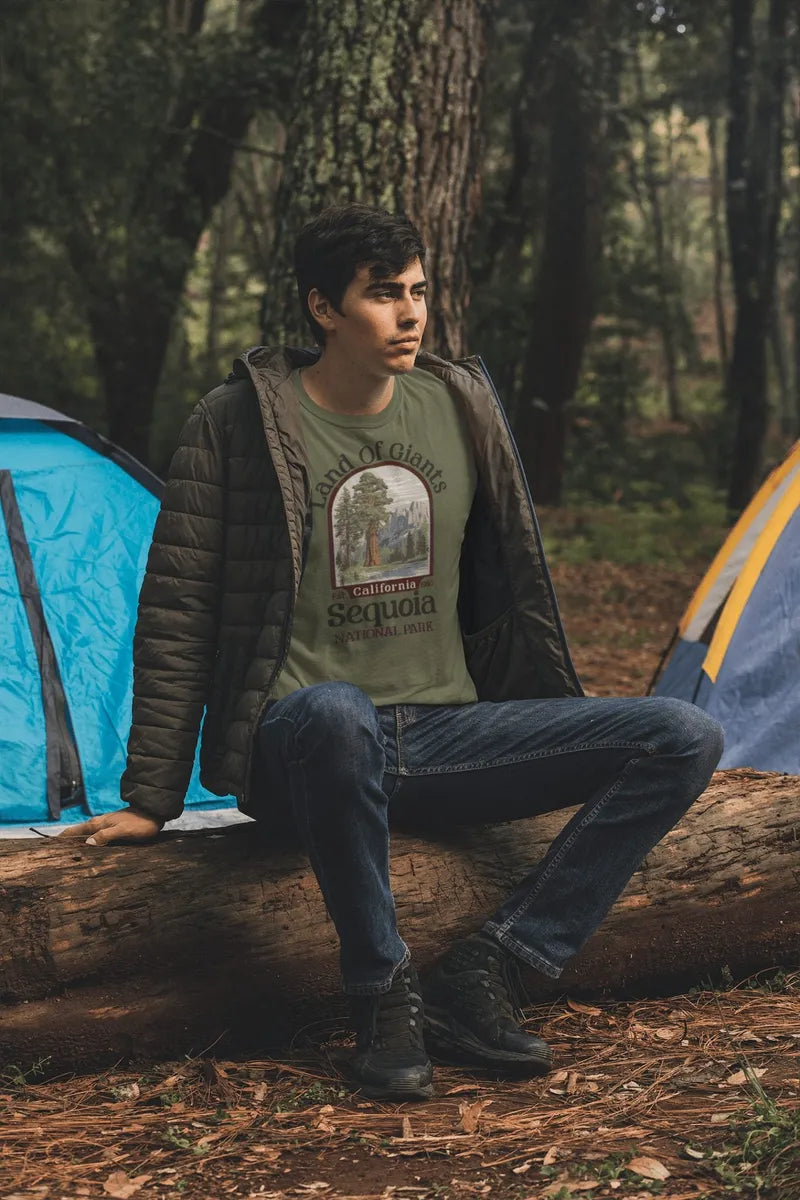 Sequoia National Park Land of Giants graphic t-shirt shown from alternate product angle