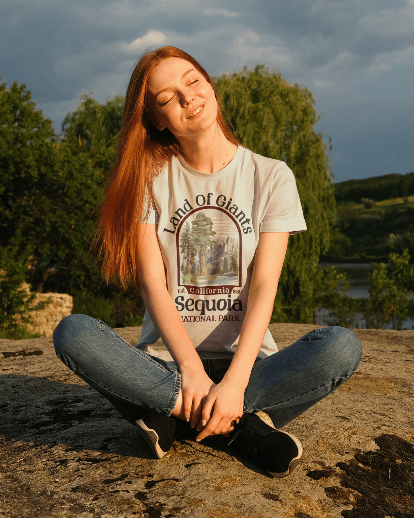 Sequoia National Park Land of Giants graphic t-shirt shown in lifestyle or modeled setting