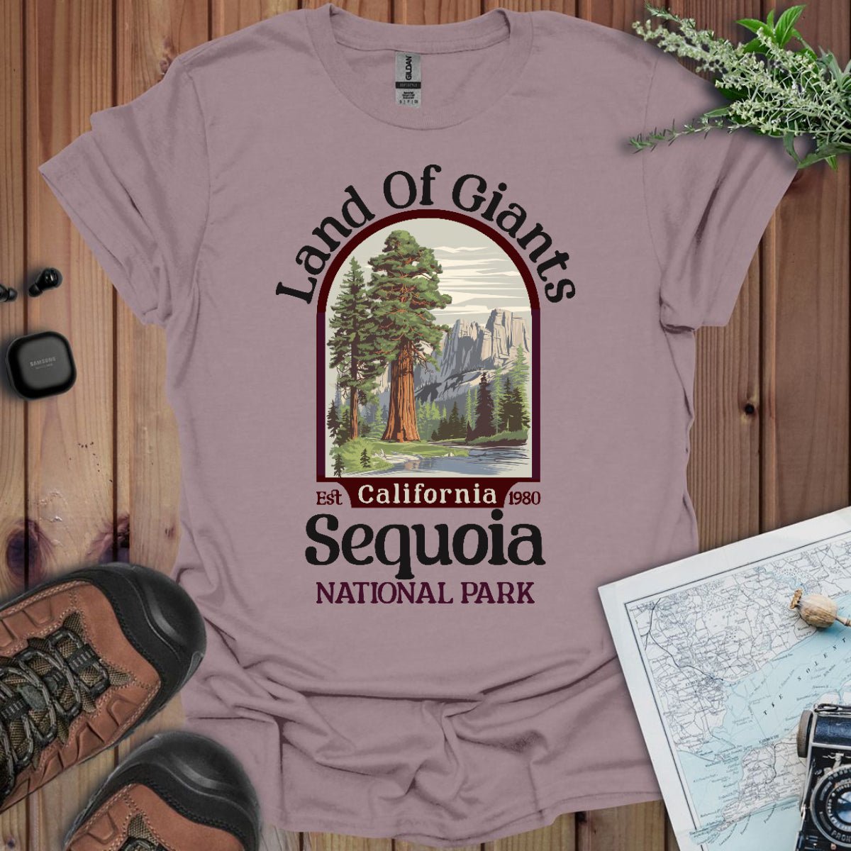 Sequoia National Park Land of Giants graphic t-shirt detail or alternate product view
