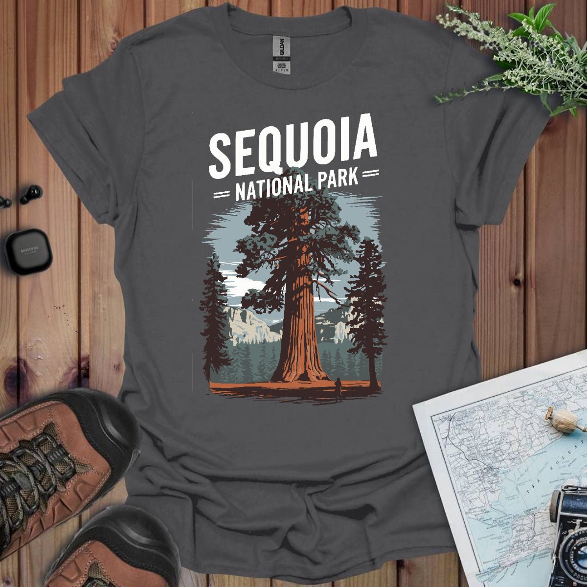 Sequoia National Park graphic t-shirt shown from alternate product angle