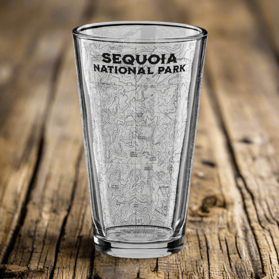 Sequoia National Park topographic pint glass primary product view