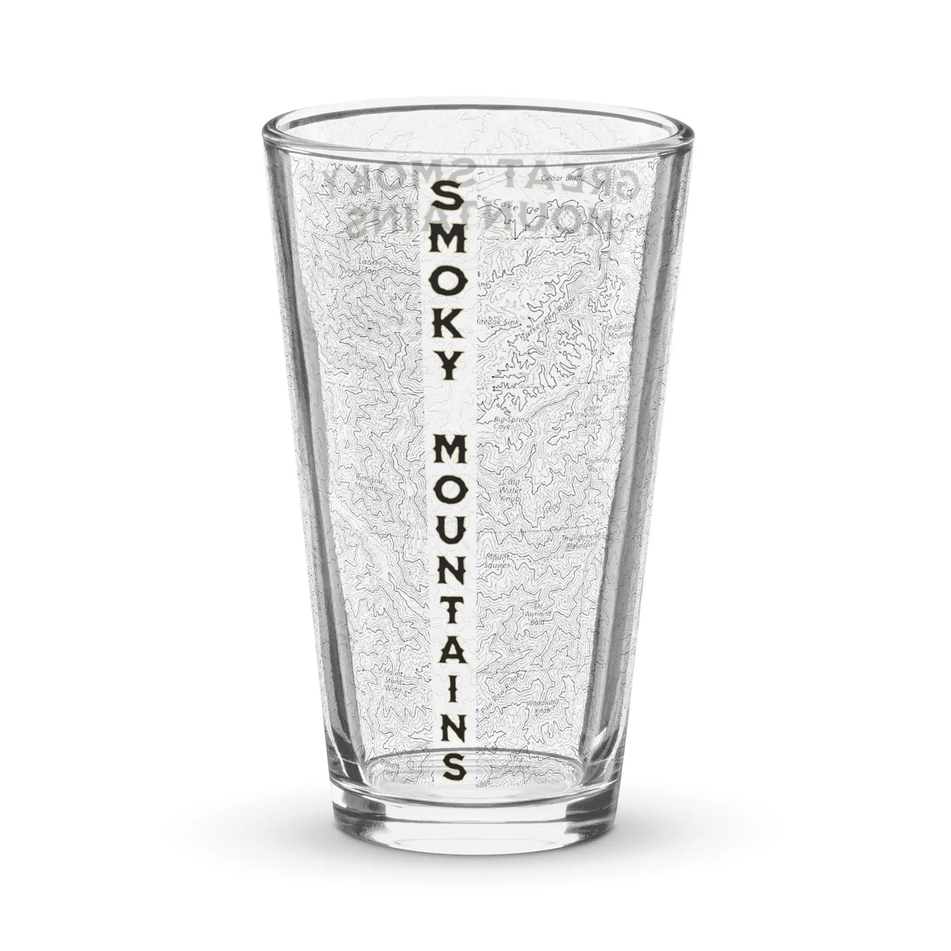 Smoky Mountain National Park Topographic Pint Glass Appalachian Trail Park Service Apparel