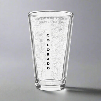 Rocky Mountain National Park Topographic Pint Glass USGS Map Park Service Apparel