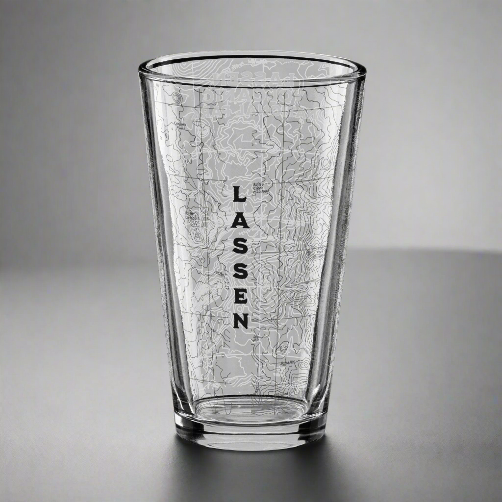 Lassen Volcanic National Park Topographic Pint Glass pint glass Park Service Apparel