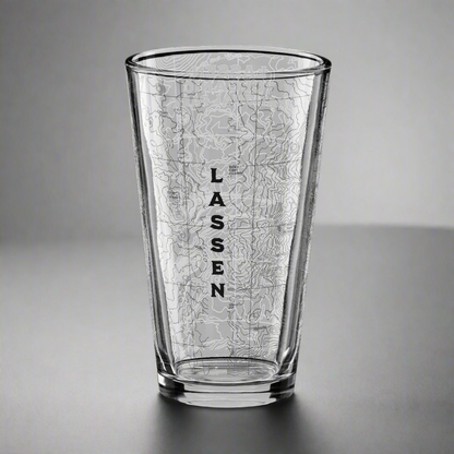 Lassen Volcanic National Park Topographic Pint Glass pint glass Park Service Apparel