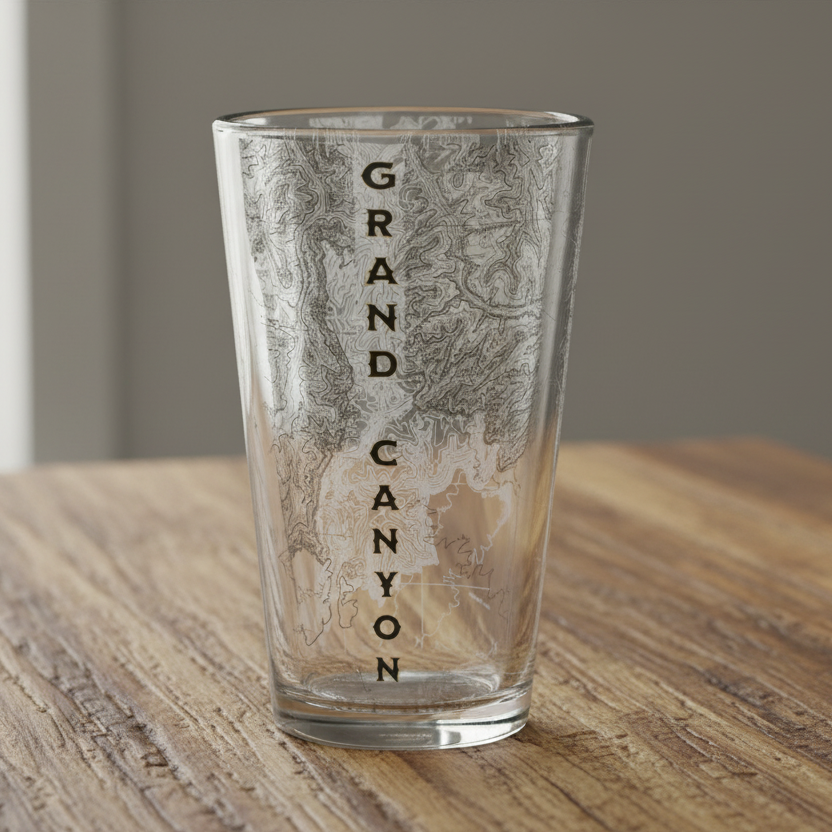 Grand Canyon National Park Topographic Pint Glass