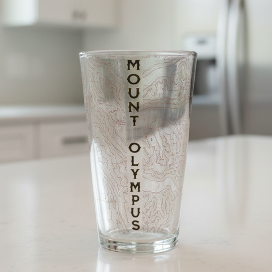 Olympic National Park Topographic Pint Glass Real USGS Topo Map