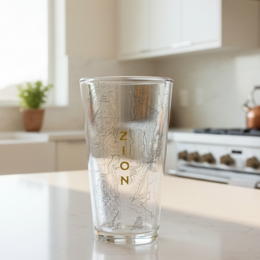 Zion National Park Topographic Pint Glass 16oz