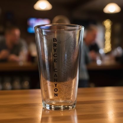 Bryce Canyon National Park Topographic Pint Glass