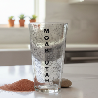 Arches National Park Topographic Pint Glass Moab Utah