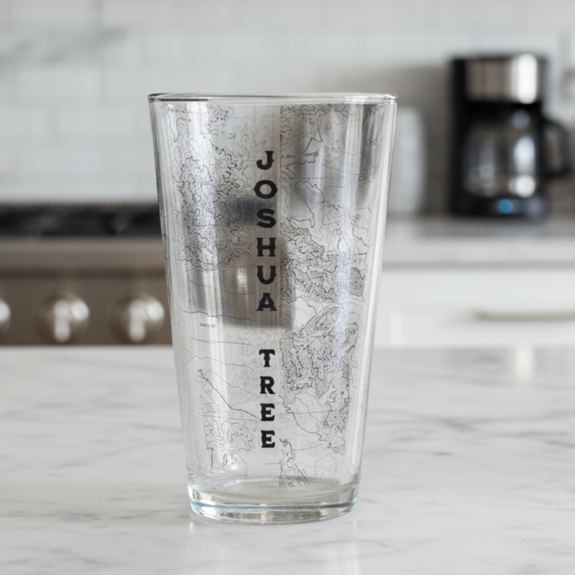 Joshua Tree National Park Topographic Pint Glass