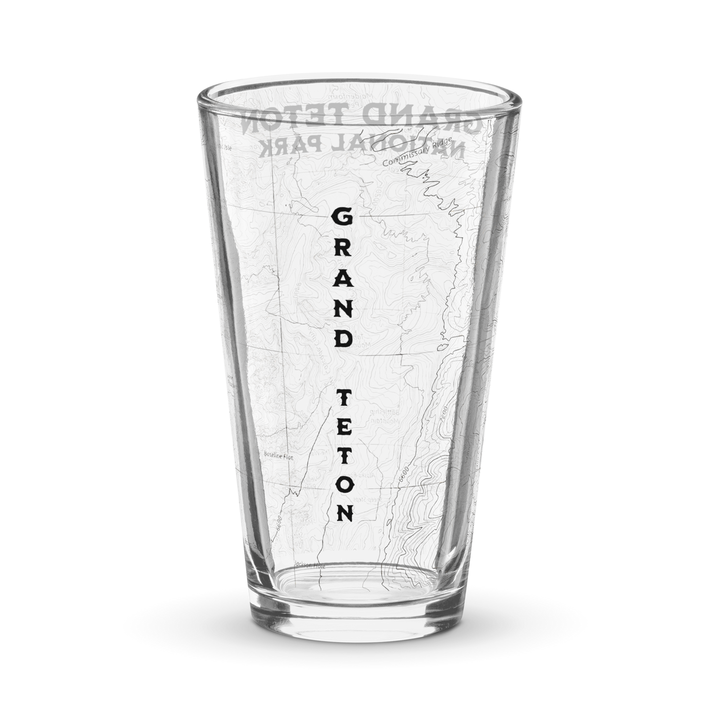 Grand Teton National Park Topographic Pint Glass