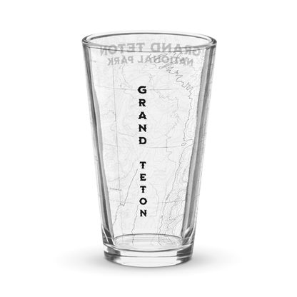 Grand Teton National Park Topographic Pint Glass