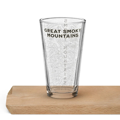 Smoky Mountain National Park Topographic Pint Glass Appalachian Trail Park Service Apparel