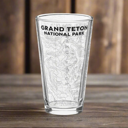 Grand Teton National Park Topographic Pint pint glass Park Service Apparel Default Title