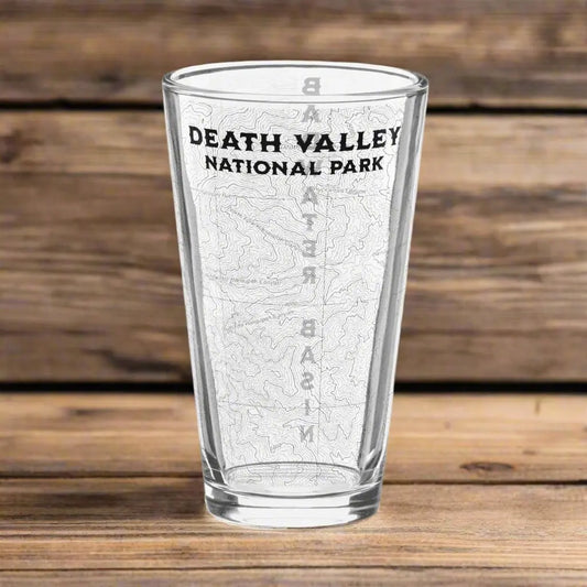 Death Valley National Park Topographic Pint Glass Badwater Basin Drinkware Park Service Apparel Default Title